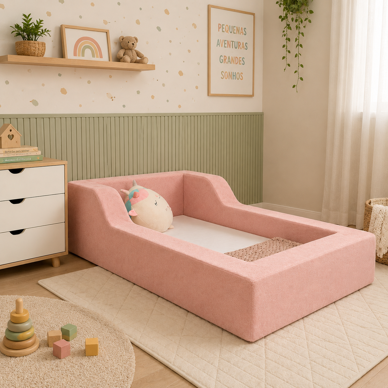 Cama Montessoriana Infantil - Primeiros Passos – Rosa