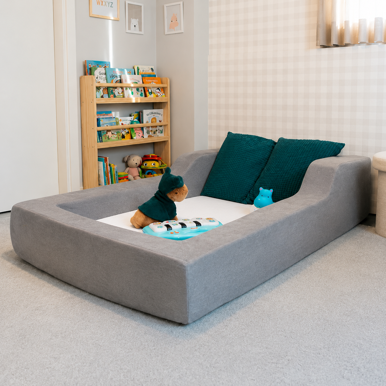 Cama Montessoriana Infantil - Primeiros Passos – Cinza