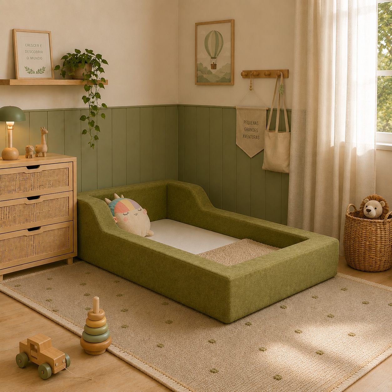 Cama Montessoriana Infantil - Primeiros Passos – Verde