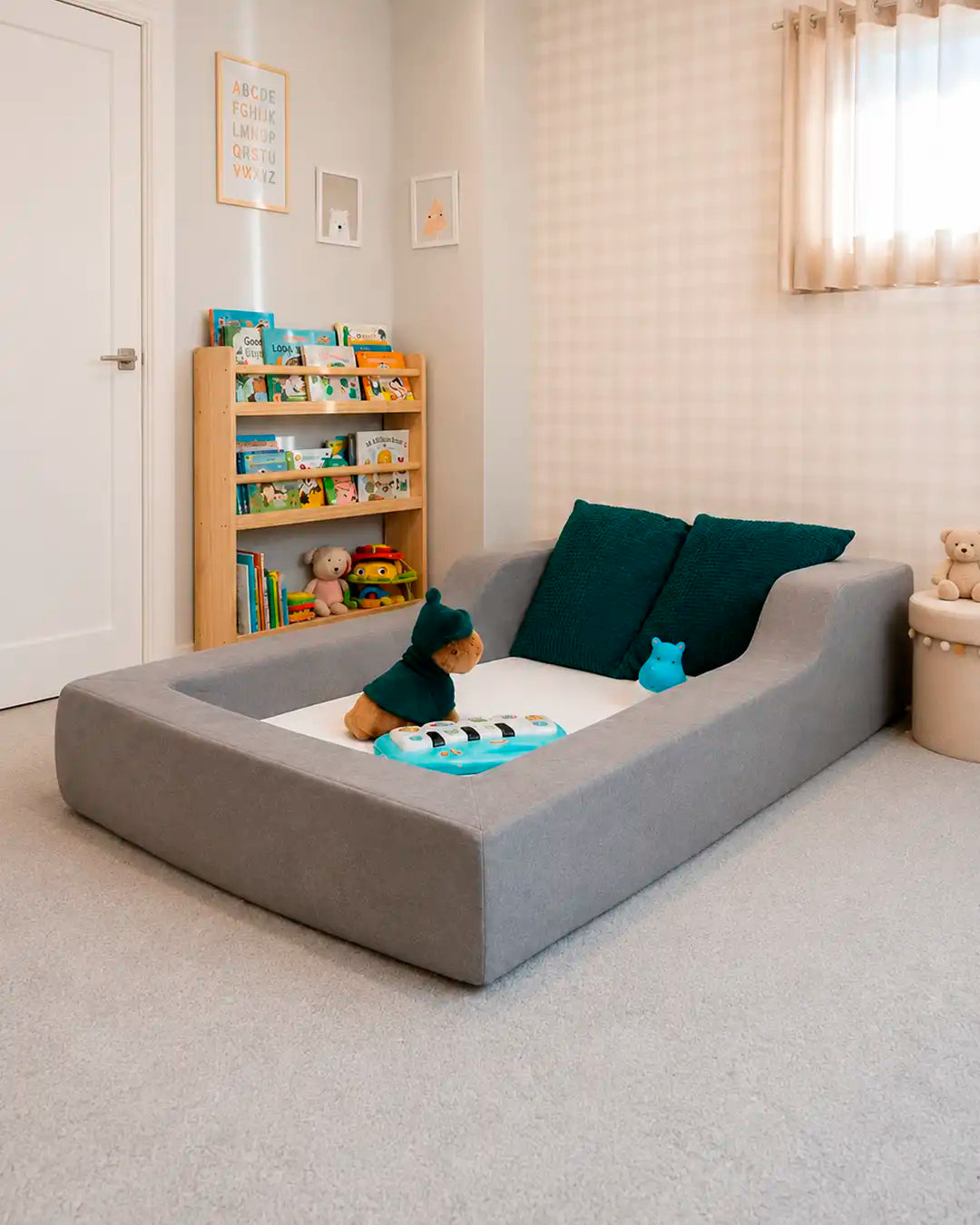 Mini Cama Montessoriana – Primeiros Passos – Cinza
